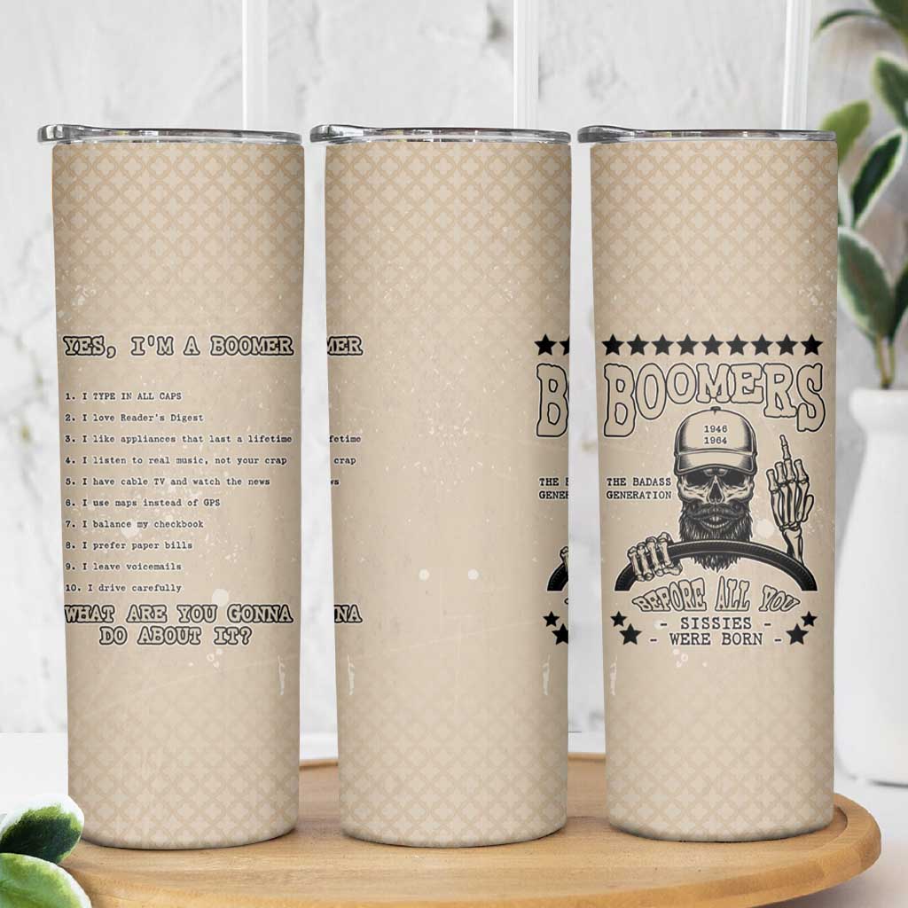 Baby Boomers Skinny Tumbler The Badass Generation Retro Style - Wonder Print Shop