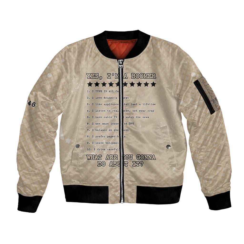 Baby Boomers Sleeve Zip Bomber Jacket The Badass Generation Retro Style - Wonder Print Shop