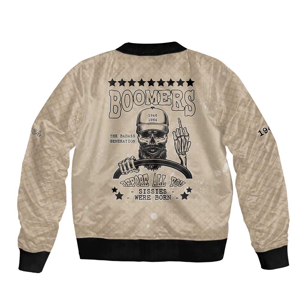 Baby Boomers Sleeve Zip Bomber Jacket The Badass Generation Retro Style - Wonder Print Shop