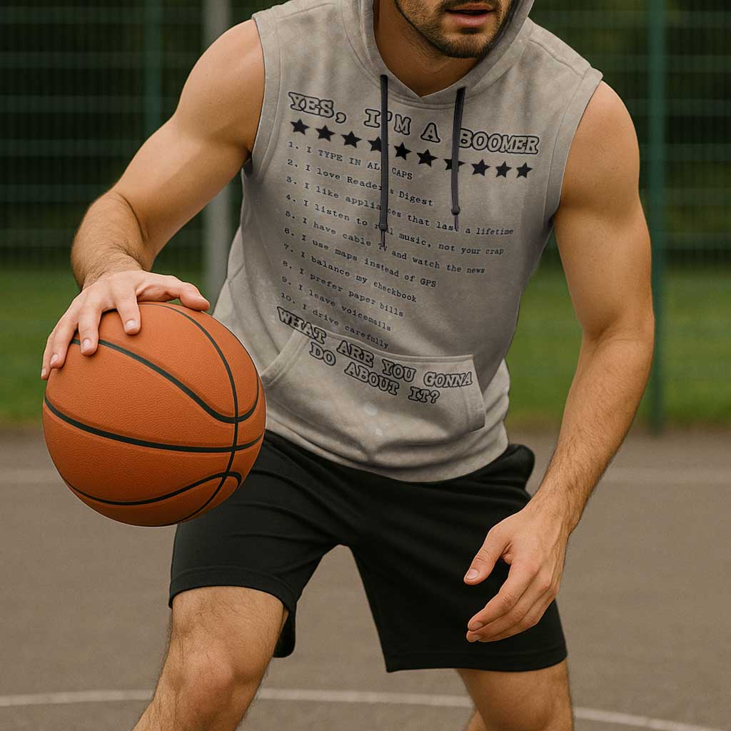 Baby Boomers Sleeveless Hoodie The Badass Generation Retro Style - Wonder Print Shop