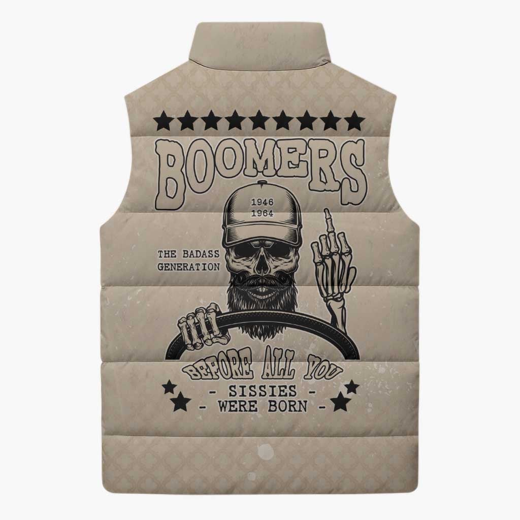 Baby Boomers Sleeveless Puffer Jacket The Badass Generation Retro Style - Wonder Print Shop