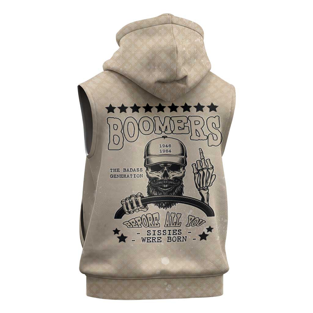 Baby Boomers Sleeveless Zip Hoodie The Badass Generation Retro Style - Wonder Print Shop