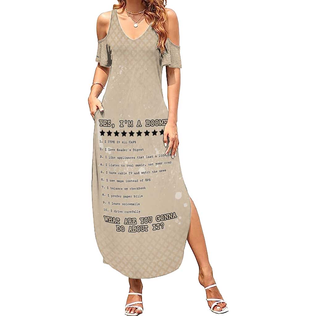 Baby Boomers Summer Maxi Dress The Badass Generation Retro Style - Wonder Print Shop