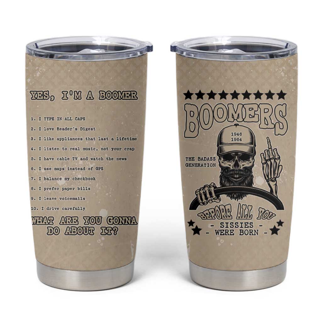 Baby Boomers Tumbler Cup The Badass Generation Retro Style - Wonder Print Shop