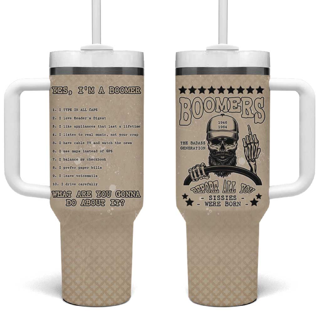 Baby Boomers Tumbler With Handle The Badass Generation Retro Style - Wonder Print Shop