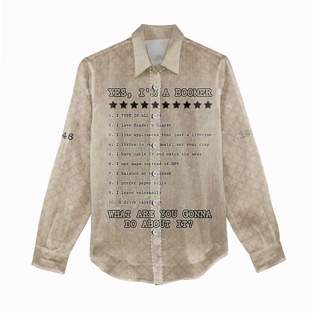 Baby Boomers Women Casual Shirt The Badass Generation Retro Style - Wonder Print Shop