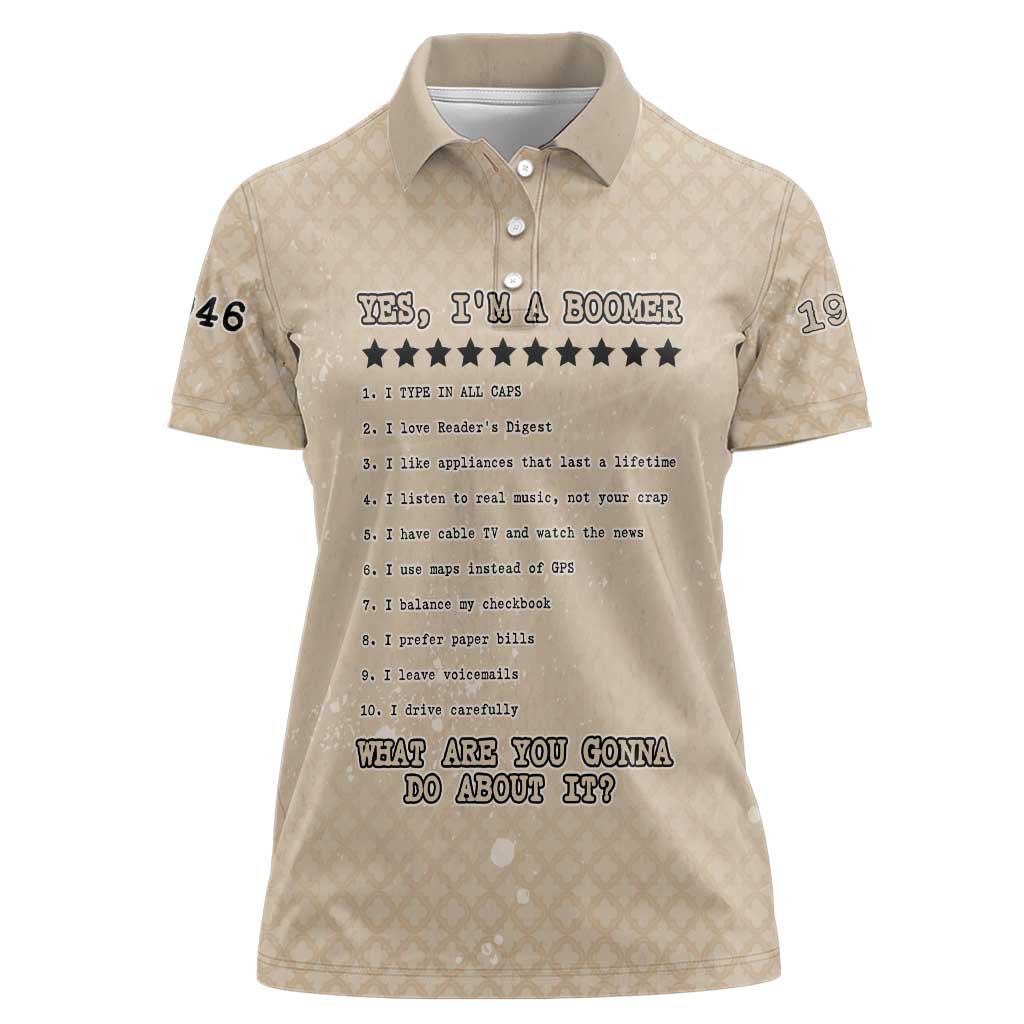 Baby Boomers Women Polo Shirt The Badass Generation Retro Style - Wonder Print Shop