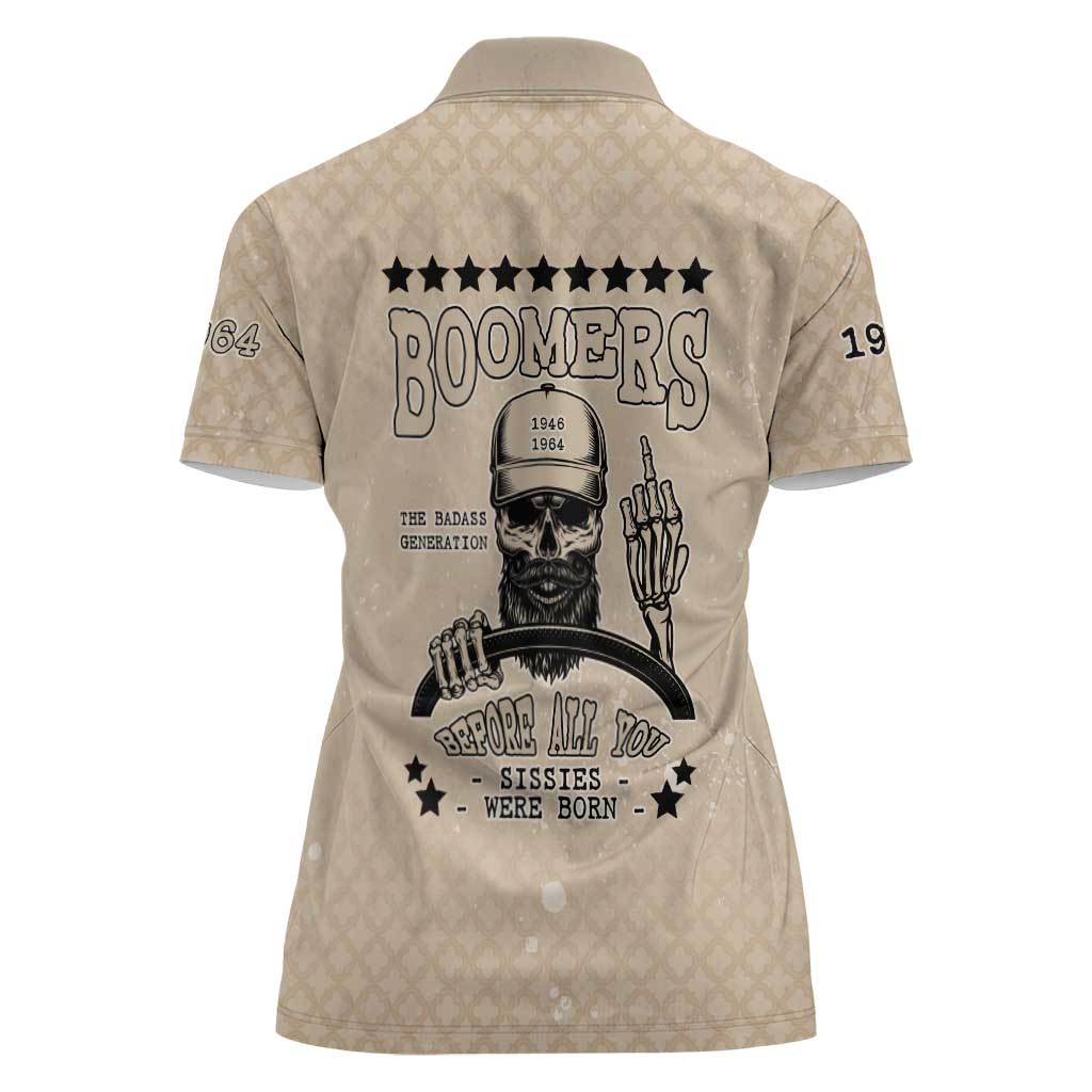 Baby Boomers Women Polo Shirt The Badass Generation Retro Style - Wonder Print Shop