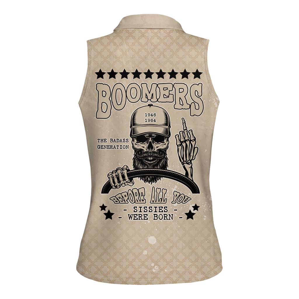 Baby Boomers Women Sleeveless Polo Shirt The Badass Generation Retro Style - Wonder Print Shop