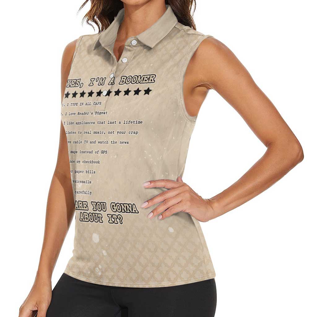 Baby Boomers Women Sleeveless Polo Shirt The Badass Generation Retro Style - Wonder Print Shop