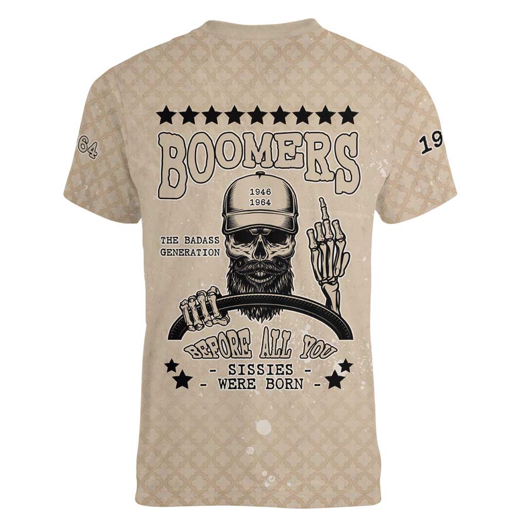 Baby Boomers Women V-Neck T-Shirt The Badass Generation Retro Style - Wonder Print Shop
