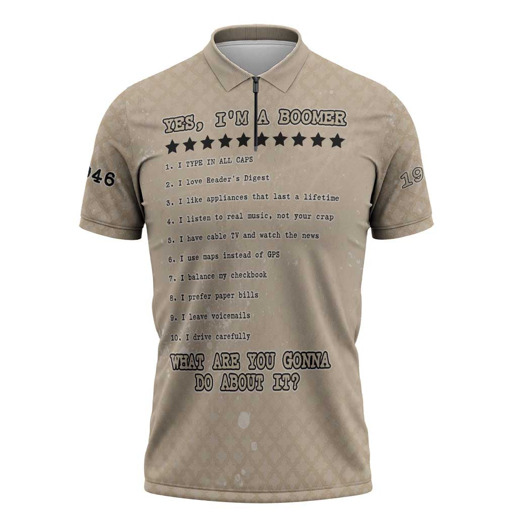 Baby Boomers Zipper Polo Shirt The Badass Generation Retro Style - Wonder Print Shop
