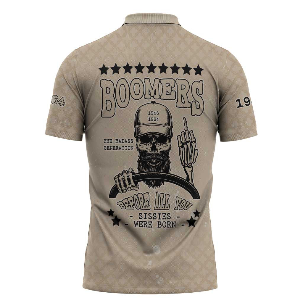 Baby Boomers Zipper Polo Shirt The Badass Generation Retro Style - Wonder Print Shop