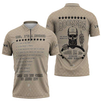 Baby Boomers Zipper Polo Shirt The Badass Generation Retro Style - Wonder Print Shop