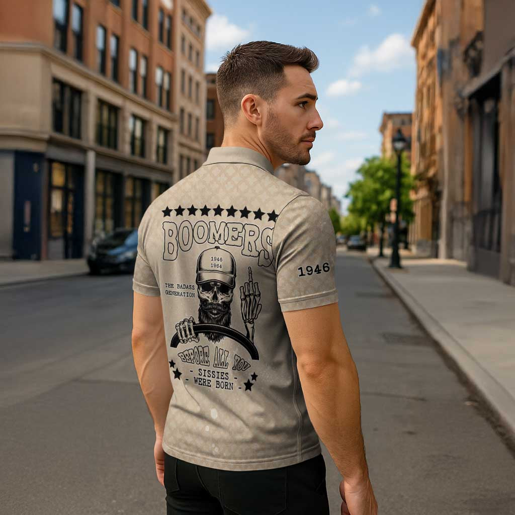 Baby Boomers Zipper Polo Shirt The Badass Generation Retro Style - Wonder Print Shop