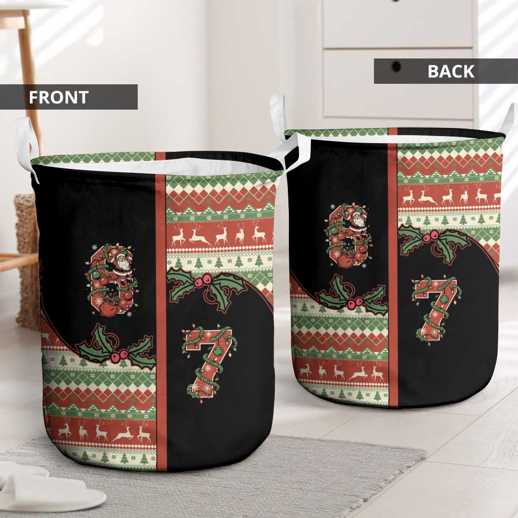 Western Yoke Laundry Basket Funny Six Seven Christmas - Wonder Print Shop