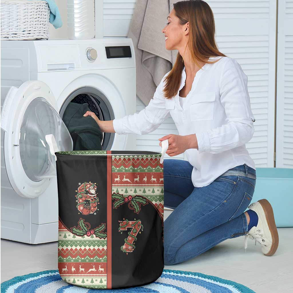Western Yoke Laundry Basket Funny Six Seven Christmas - Wonder Print Shop