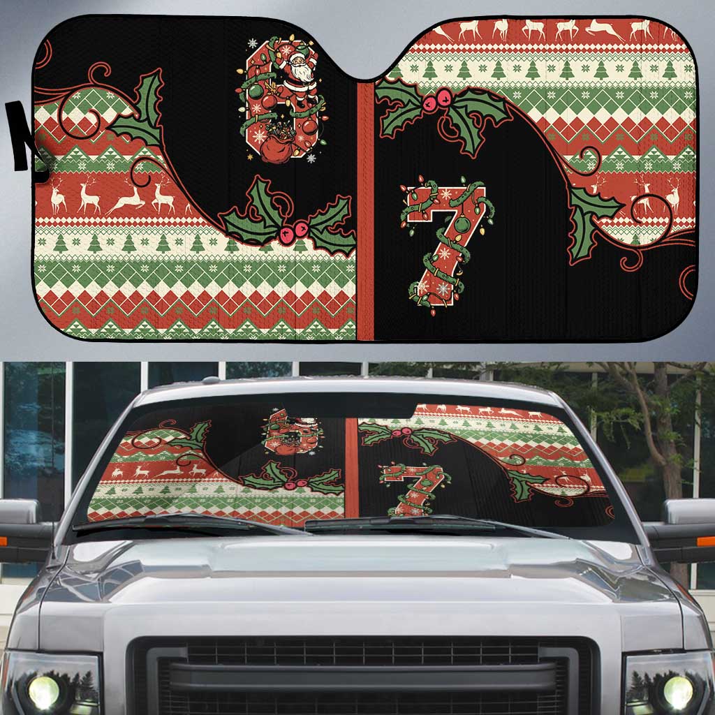 Western Yoke Auto Sun Shade Funny Six Seven Christmas - Wonder Print Shop