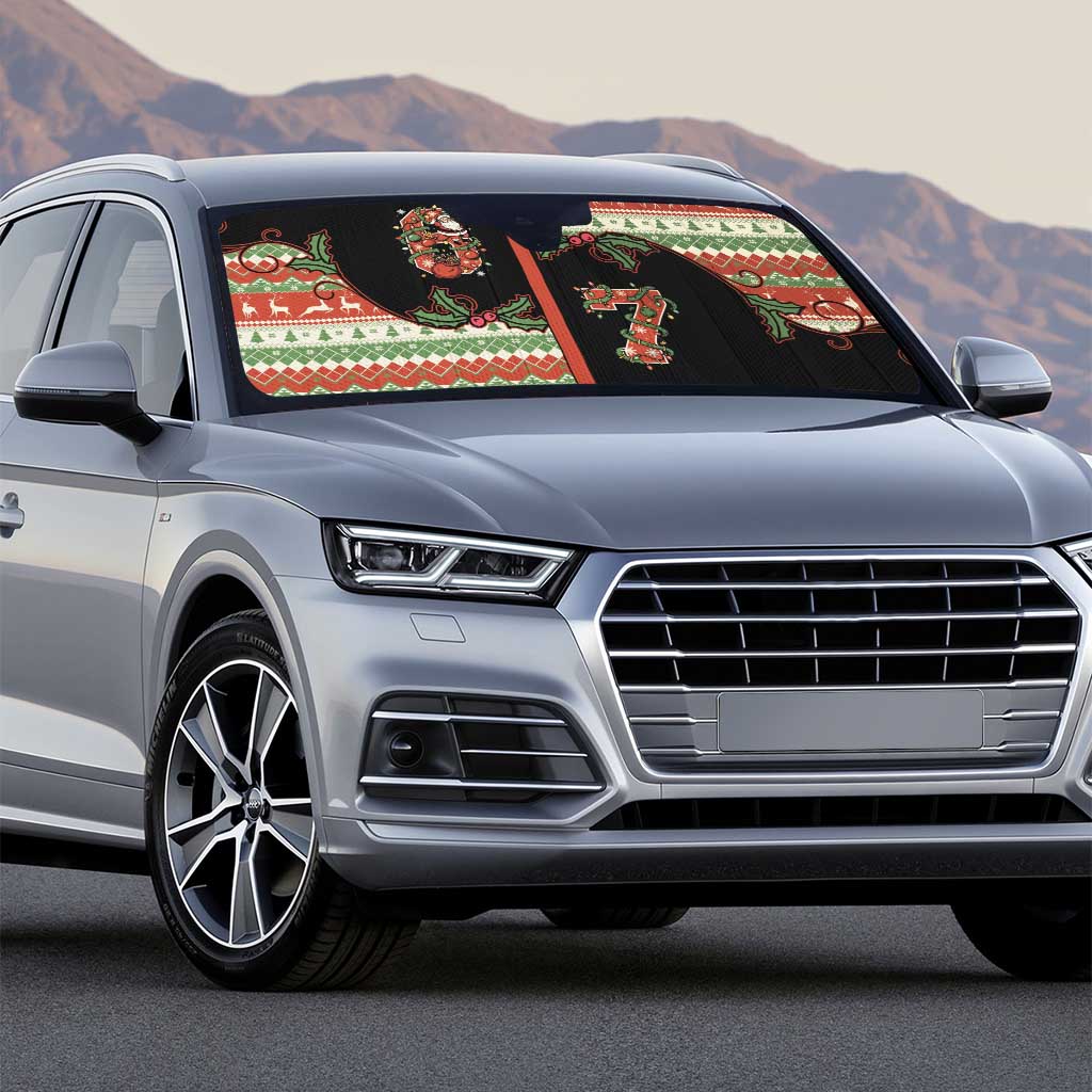 Western Yoke Auto Sun Shade Funny Six Seven Christmas - Wonder Print Shop