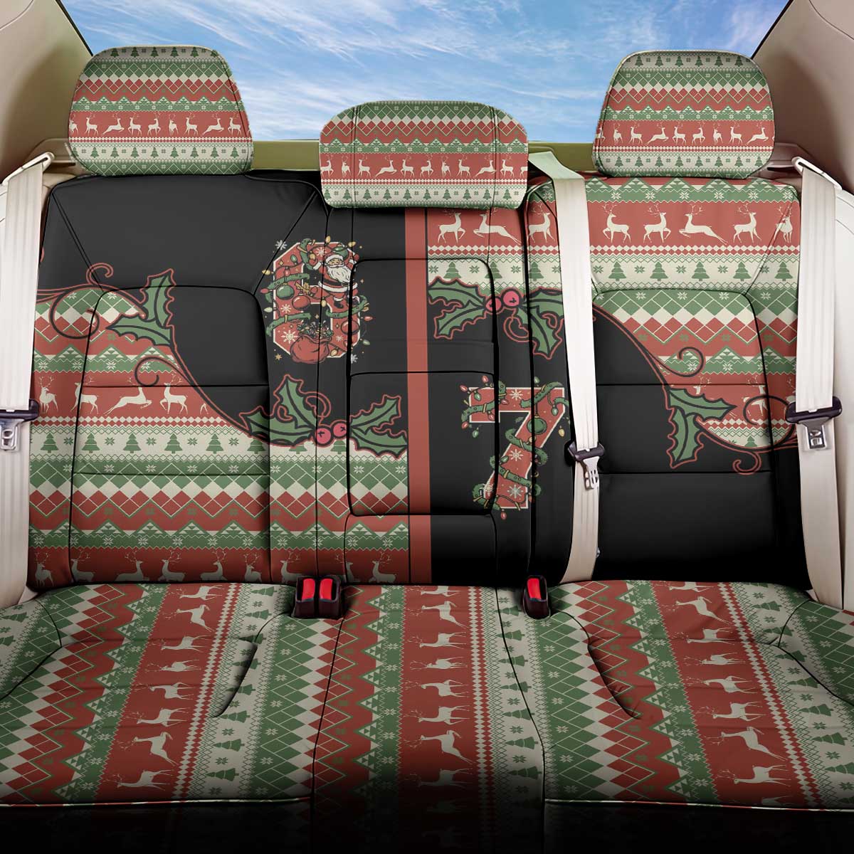 Western Yoke Back Car Seat Cover Funny Six Seven Christmas - Wonder Print Shop