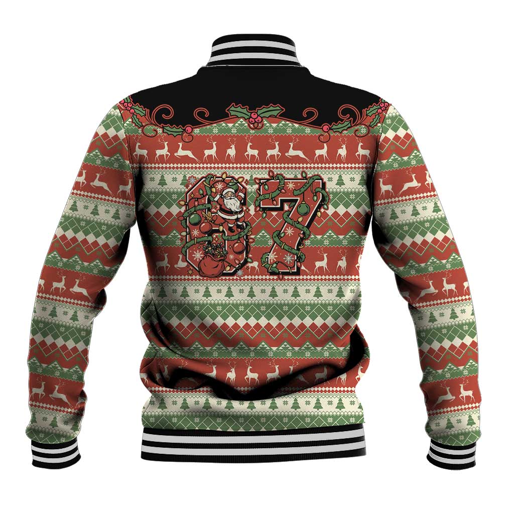 Western Yoke Baseball Jacket Funny Six Seven Christmas - Wonder Print Shop