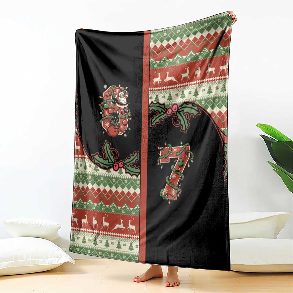 Western Yoke Blanket Funny Six Seven Christmas - Wonder Print Shop