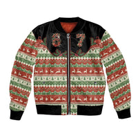 Western Yoke Bomber Jacket Funny Six Seven Christmas - Wonder Print Shop