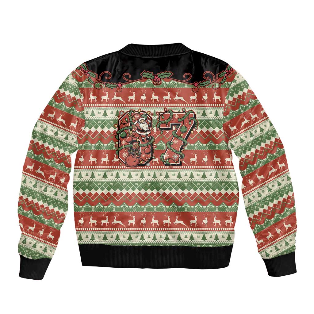 Western Yoke Bomber Jacket Funny Six Seven Christmas - Wonder Print Shop