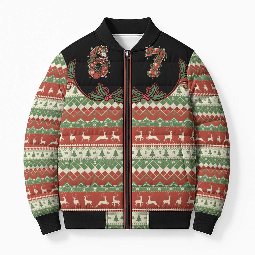 Western Yoke Bomber Puffer Jacket Funny Six Seven Christmas - Wonder Print Shop