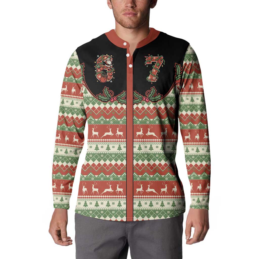 Western Yoke Button Sweatshirt Funny Six Seven Christmas - Wonder Print Shop