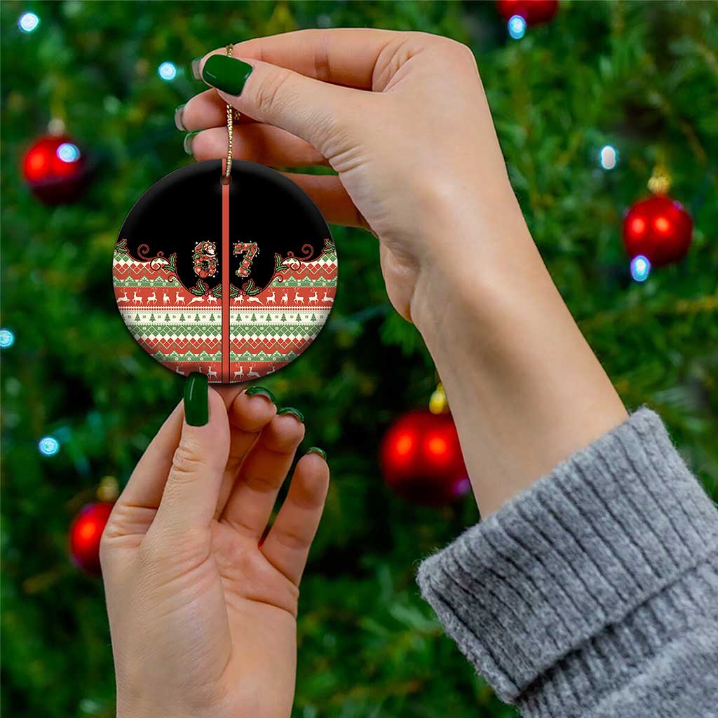 Western Yoke Ceramic Ornament Six Seven Christmas - Wonder Print Shop