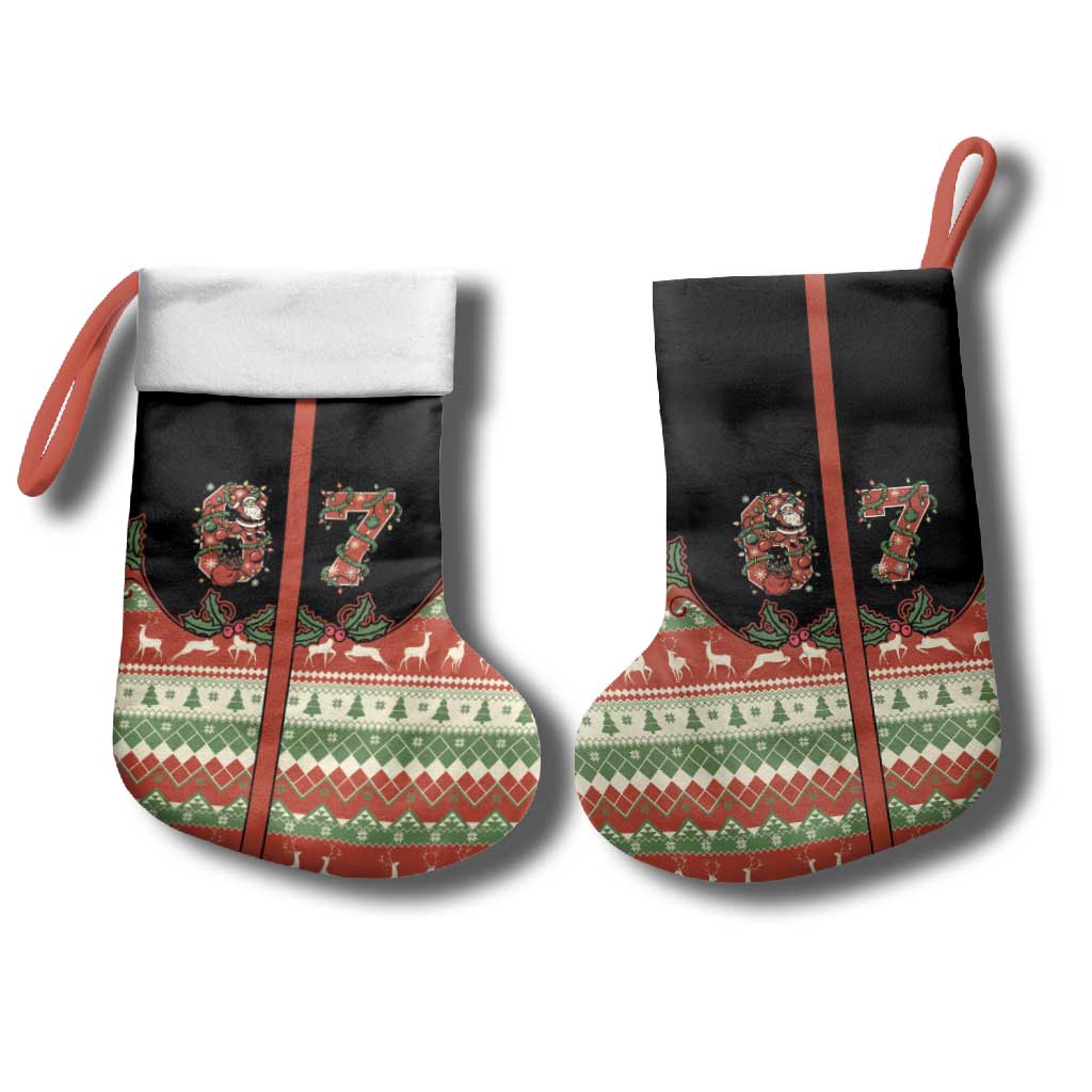 Western Yoke Christmas Stocking Six Seven Christmas - Wonder Print Shop
