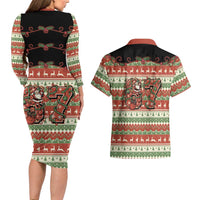 Western Yoke Couples Matching Long Sleeve Bodycon Dress and Hawaiian Shirt Funny Six Seven Christmas - Wonder Print Shop