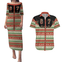 Western Yoke Couples Matching Puletasi and Hawaiian Shirt Funny Six Seven Christmas - Wonder Print Shop