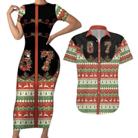 Western Yoke Couples Matching Short Sleeve Bodycon Dress and Hawaiian Shirt Funny Six Seven Christmas - Wonder Print Shop