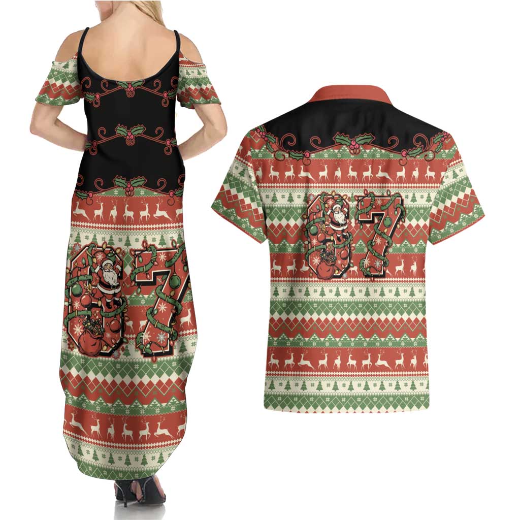 Western Yoke Couples Matching Summer Maxi Dress and Hawaiian Shirt Funny Six Seven Christmas - Wonder Print Shop