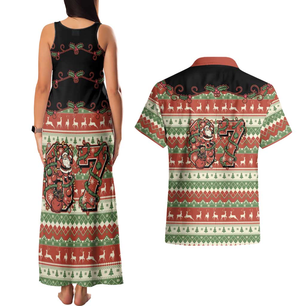 Western Yoke Couples Matching Tank Maxi Dress and Hawaiian Shirt Funny Six Seven Christmas - Wonder Print Shop