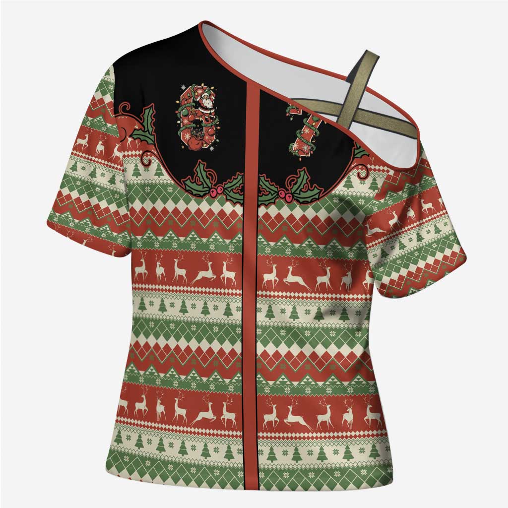 Western Yoke Cross Shoulder Shirt Funny Six Seven Christmas - Wonder Print Shop