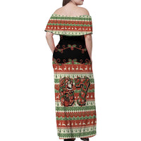 Western Yoke Family Matching Off Shoulder Maxi Dress and Hawaiian Shirt Funny Six Seven Christmas - Wonder Print Shop