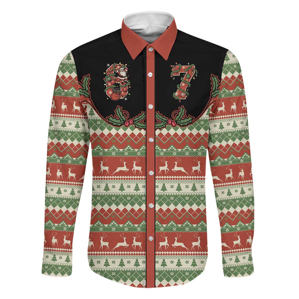 Western Yoke Family Matching Puletasi and Hawaiian Shirt Funny Six Seven Christmas - Wonder Print Shop