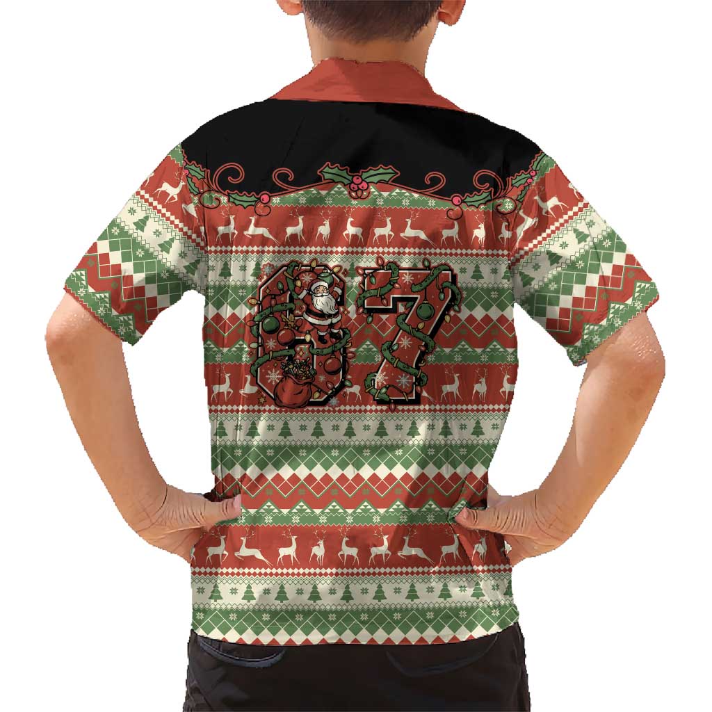Western Yoke Family Matching Short Sleeve Bodycon Dress and Hawaiian Shirt Funny Six Seven Christmas - Wonder Print Shop