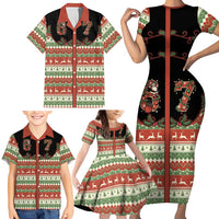 Western Yoke Family Matching Short Sleeve Bodycon Dress and Hawaiian Shirt Funny Six Seven Christmas - Wonder Print Shop