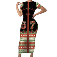 Western Yoke Family Matching Short Sleeve Bodycon Dress and Hawaiian Shirt Funny Six Seven Christmas - Wonder Print Shop