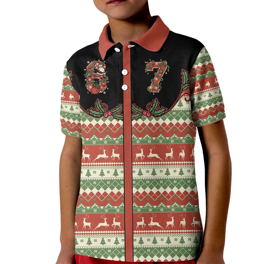 Western Yoke Kid Polo Shirt Funny Six Seven Christmas - Wonder Print Shop