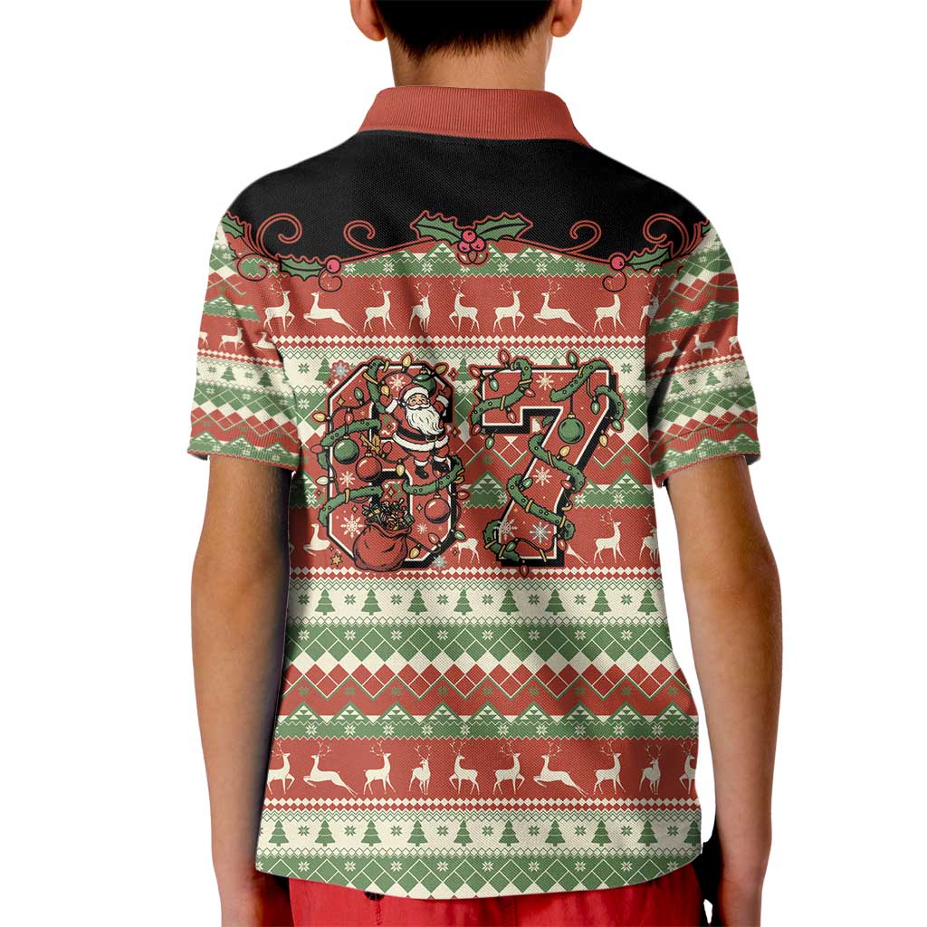 Western Yoke Kid Polo Shirt Funny Six Seven Christmas - Wonder Print Shop