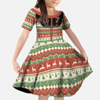 Western Yoke Kid Short Sleeve Dress Funny Six Seven Christmas - Wonder Print Shop