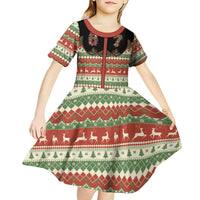Western Yoke Kid Short Sleeve Dress Funny Six Seven Christmas - Wonder Print Shop