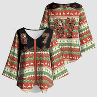 Western Yoke Kimono Sleeve Blouse Funny Six Seven Christmas - Wonder Print Shop