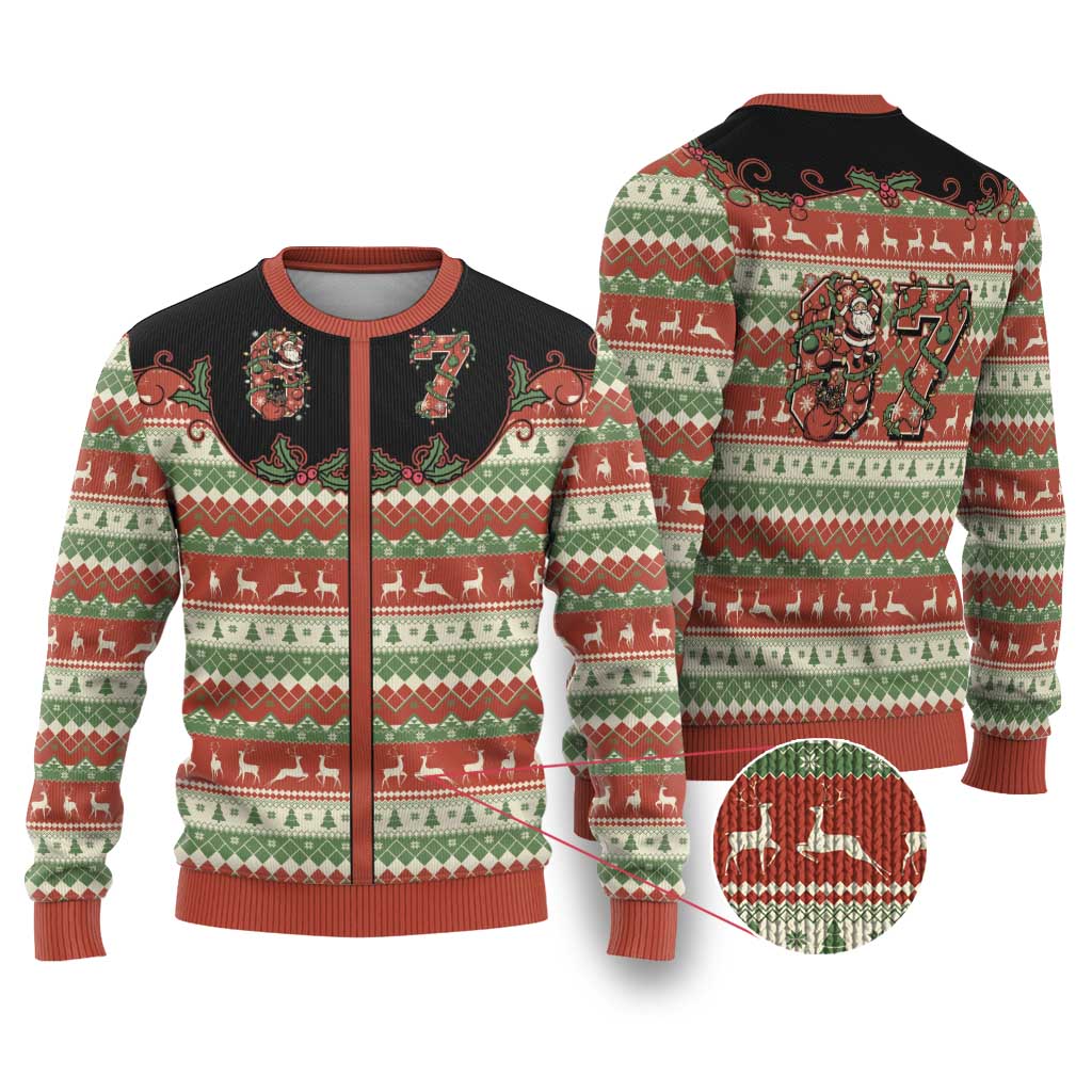 Western Yoke Ugly Christmas Sweater Six Seven Christmas - Wonder Print Shop