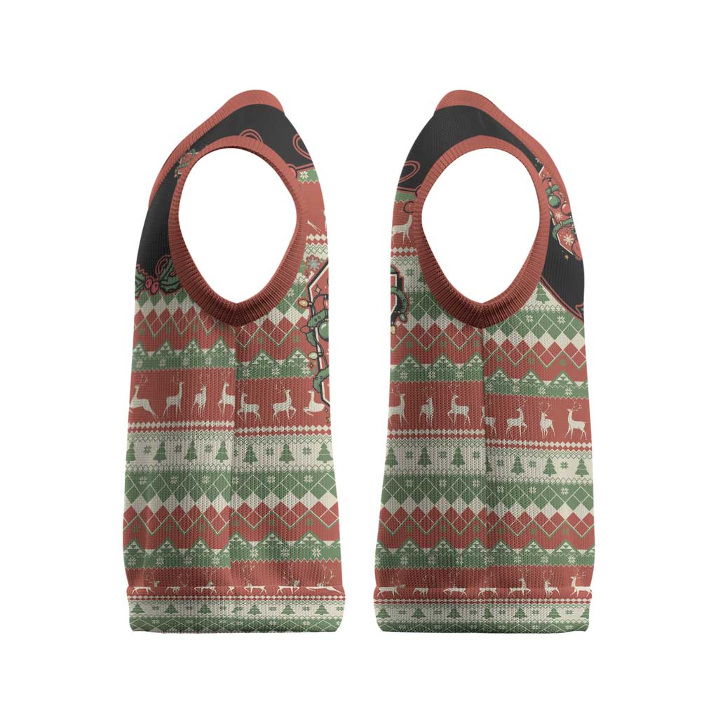 Western Yoke Christmas Knitted V-Neck Vest Six Seven Christmas - Wonder Print Shop